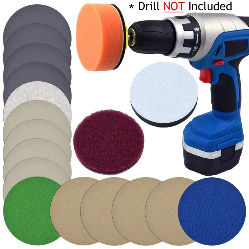 

3inch Automotive Polishing Grinding Headlight Repairing Kit Sandpaper Scouring
