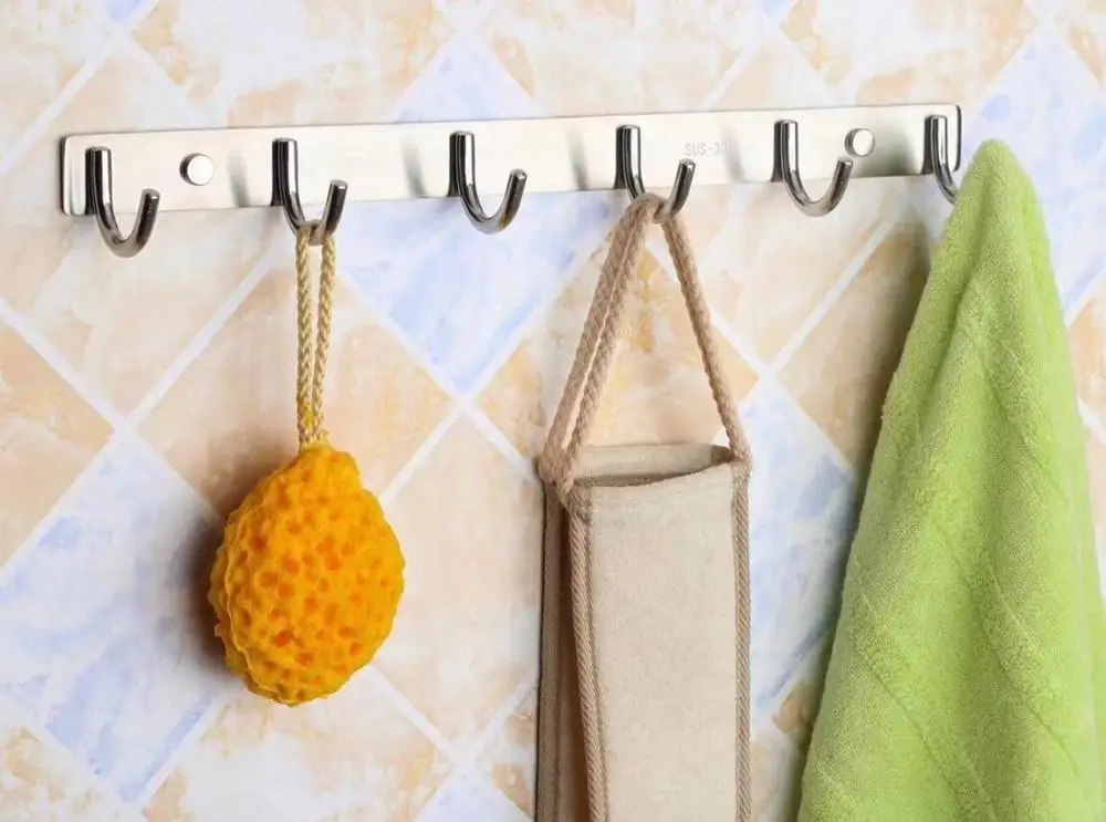 Крючок для халата в ванную комнату 5 крючков полированная дверная Вешалка из