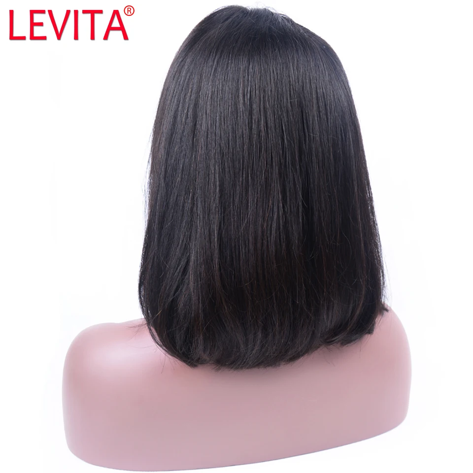 13x4 прямой парик на сетке спереди Бразильские короткие парики из человеческих