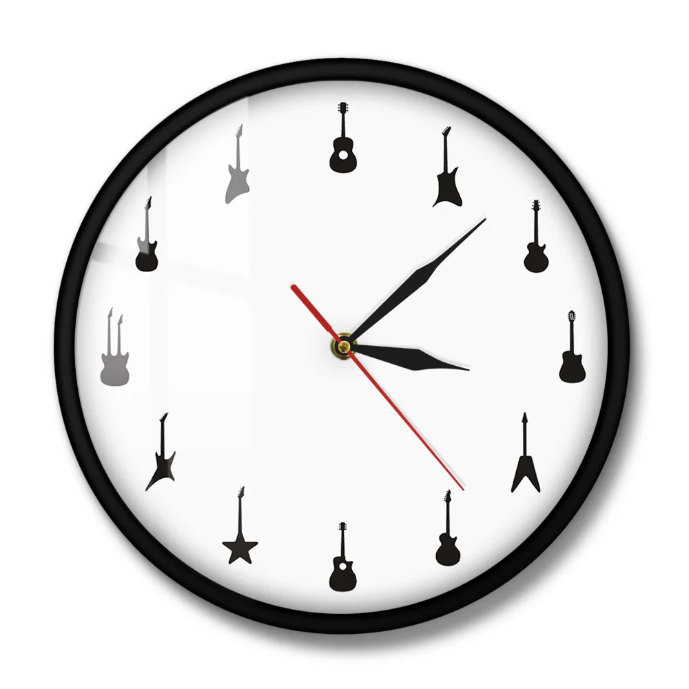 Настенные часы для гитары разные стили декора стен музыкальные настенные