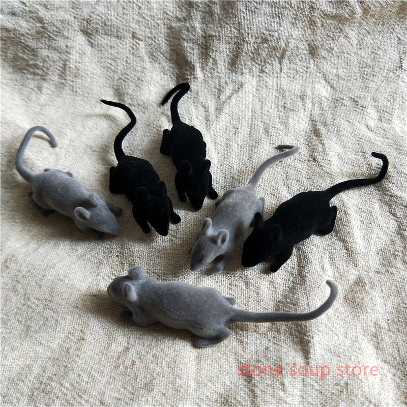 Реалистичные пластиковые пауки 1-12 шт./лот Черная/серая мышь летучая украшения