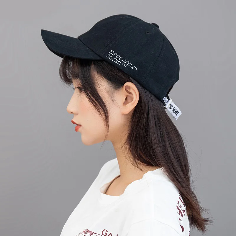 Unisex Streetwear Cotton Sun Hat Summer Women Adjustable Snapback HipHop Letter Embroidery Ponytail Visor Baseball Cap F84 | Аксессуары