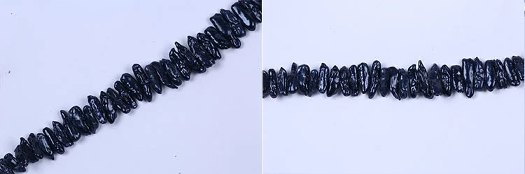 

APDGG Genuine High Luster Irregular Shape 10x18mm Black Biwa Freshwater Pearl Beads women lady jewelry DIY