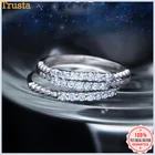 Женское кольцо на палец Trustdavis, сверкающее из 100% серебра с кубическим цирконием, размер 5, 6, 7, 8, 9, ювелирное изделие из стерлингового серебра 925 пробы, DT34