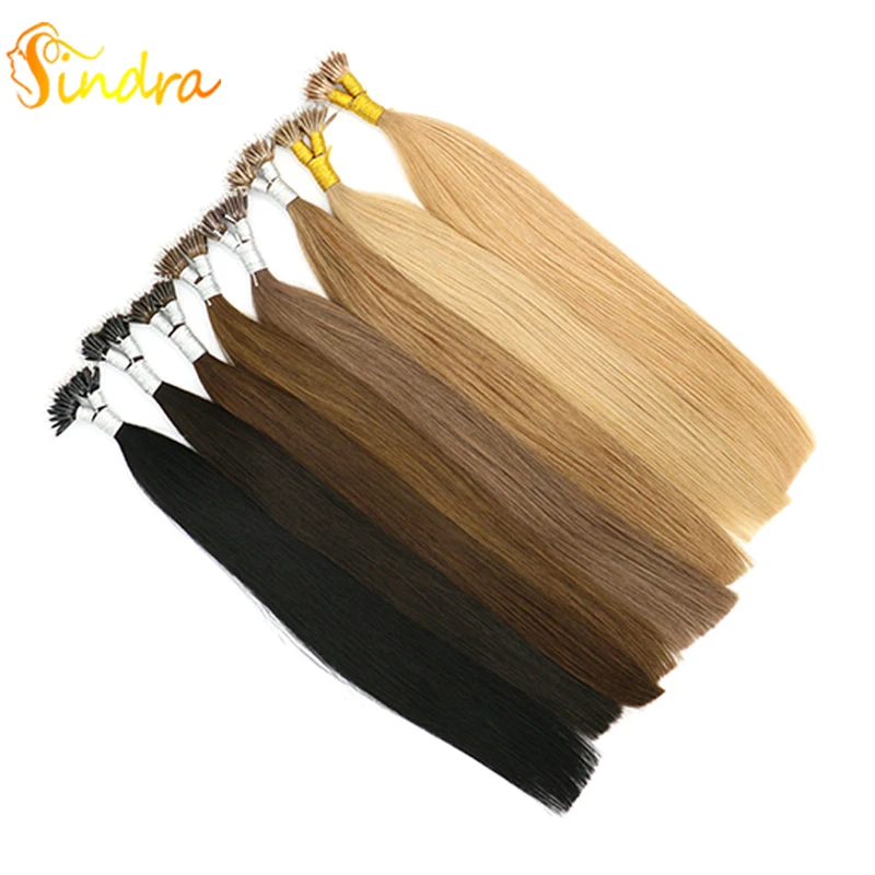 Sindra 1"-24" remy волосы для наращивания кератин прямые Nano Link человеческие волосы 50 шт. 100 шт