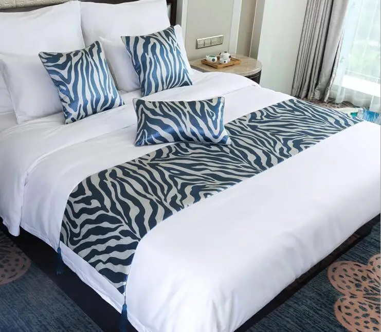 Классическая дизайнерская кровать Зебра покрывало из полиэстера роскошное