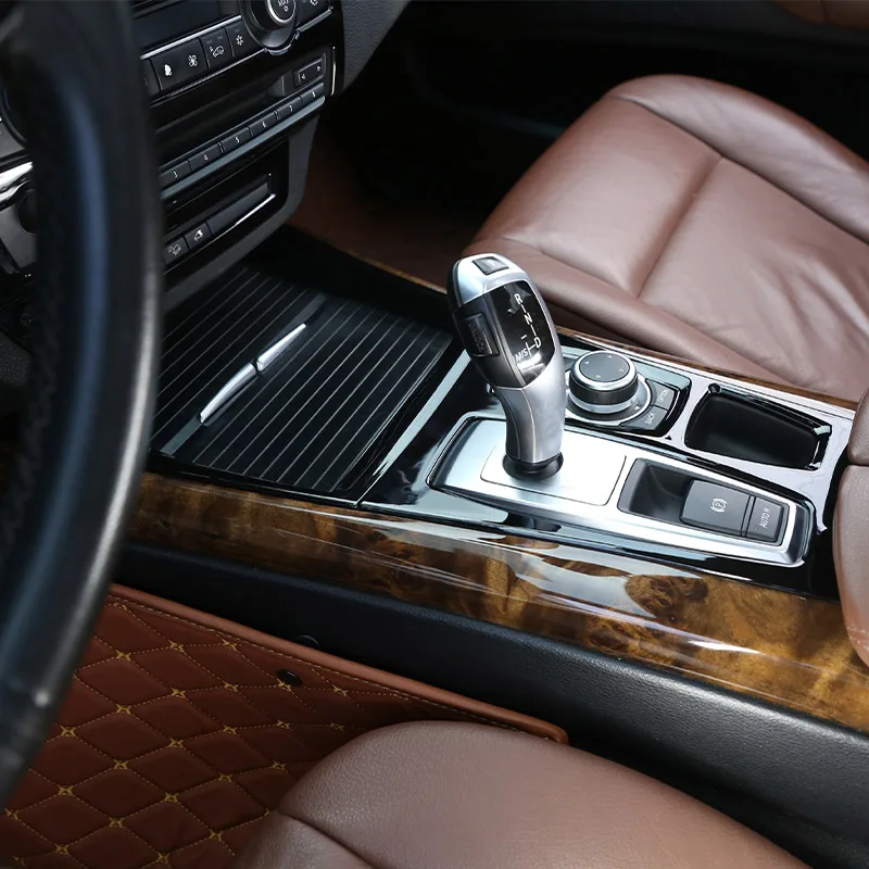 

For BMW X5 X6 E70 E71 2008-2013 ABS Bright Black Car Gear Panel Sticker Steering Wheel Trim Strip Frame Cover Car Accessories