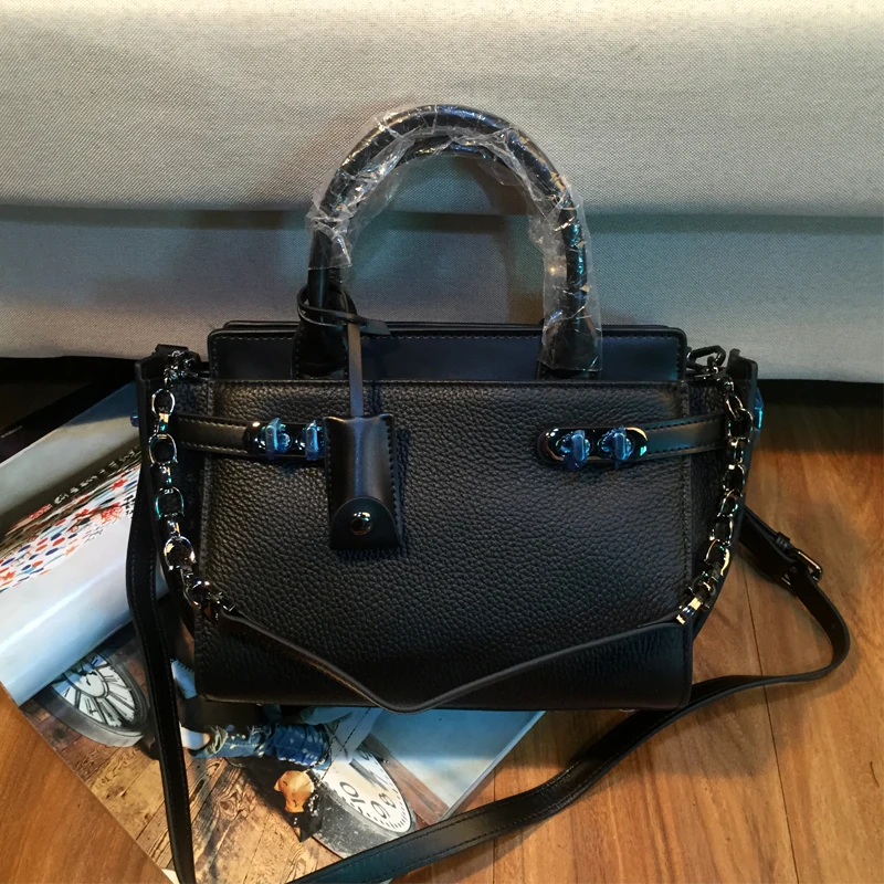 Женские сумки на плечо из натуральной кожи черная сумка через роскошные женские