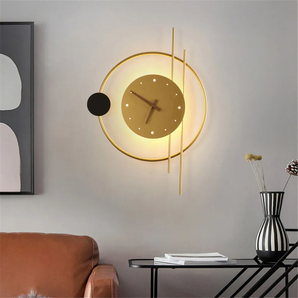 구매 11W LED 벽 램프 아크릴 음소거 시계 Sconce 램프 배경 벽 장식 램프 거실 브래지어 침실 호텔 바 통로 빛