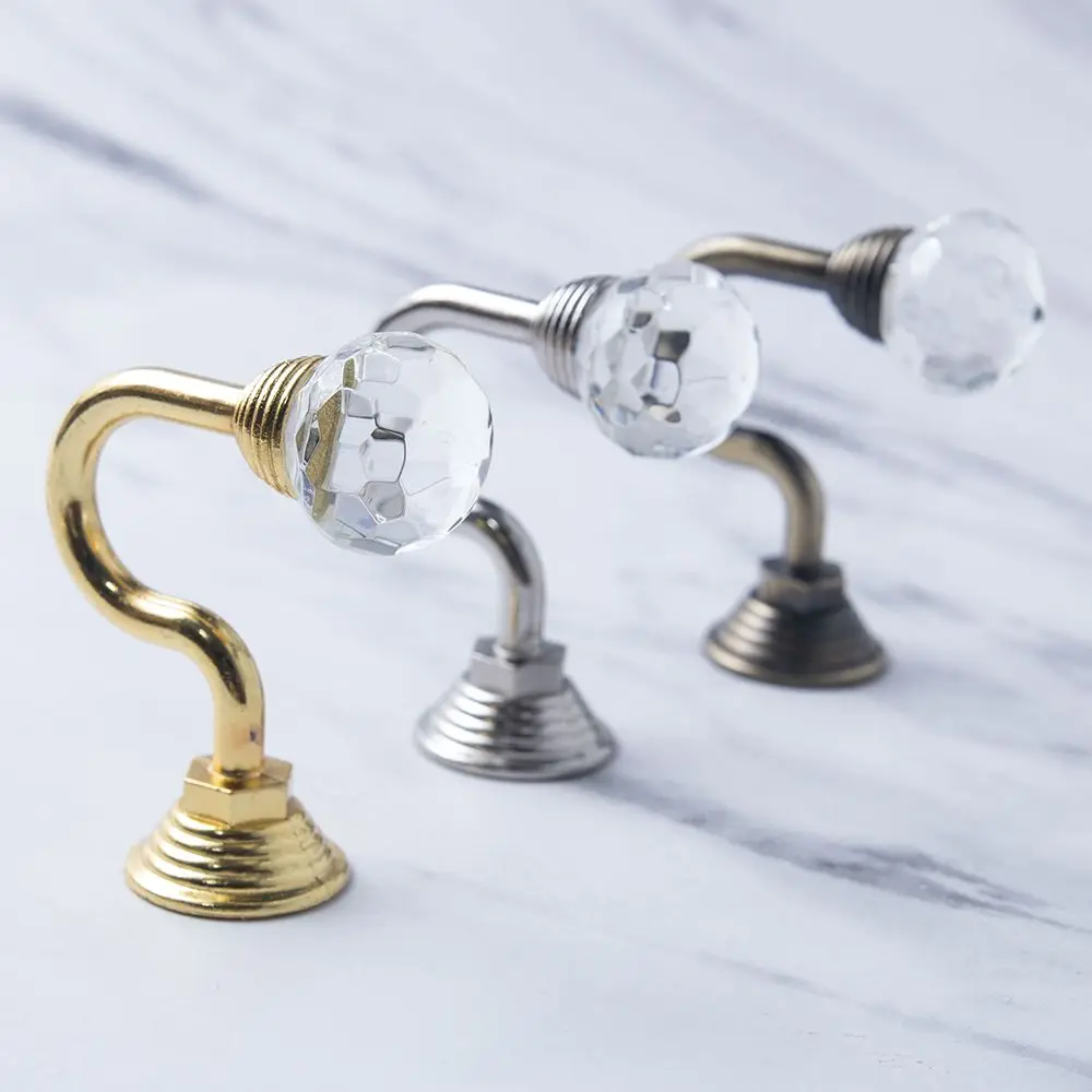 

2PCS Large U Shaped Window Hanging Tassel Holdback Metal Curtain Holder Crystal Ball Vintage Hooks Wall Mounted Hanger