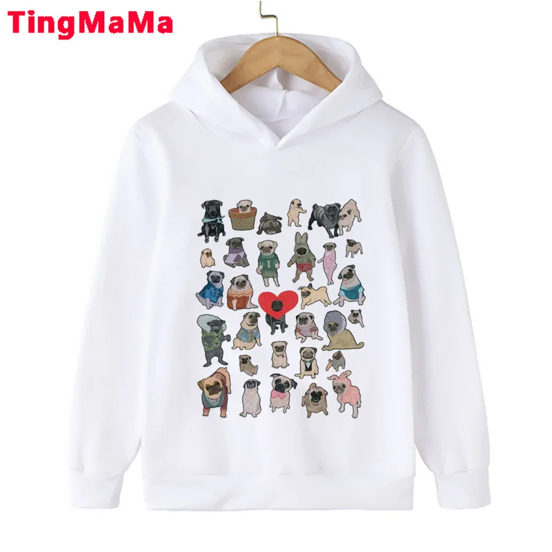 

Pugs kids enfant hoodie funny cute graphic vetement enfant garcon sweater teenage