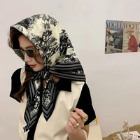 90cm 90cm design scarf lady shawl printed silk felt headscarf scarf lady headscarf square scarf lady wrap scarf 2021