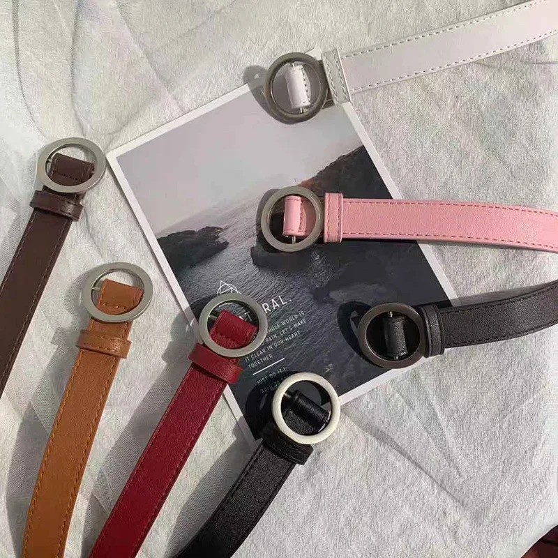 

Non-hole Round Buckle Women's Belt Korean Version Of All-match Retro Belts Women's Decorative Belts Women's Trousers Belts