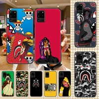 luxury fashion brand ape phone case for samsung galaxy note 4 8 9 10 20 s8 s9 s10 s10e s20 plus uitra ultra black painting