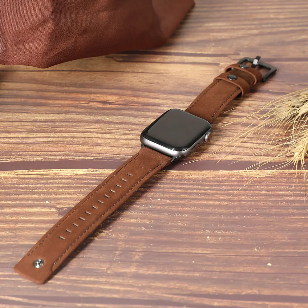 Ремешок из натуральной кожи для Apple watch series 5 4 42 38 мм 44 40 ремешок матовый iWatch 3 2 1