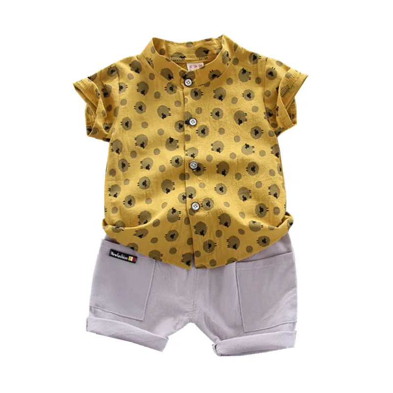 2020 Boys Clothing Summer Cotton Casual Baby Boy Short Sleeve Set T-shirt + shorts 2 pieces kids suit |