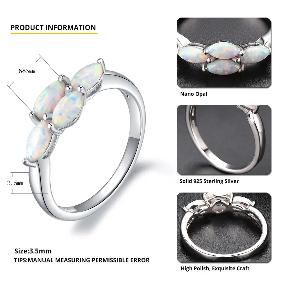 Женское кольцо с опалом Hutang изысканное из стерлингового серебра 925 пробы