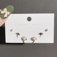 korean style fresh mori set earrings simple trendy ginkgo leaf ear studs jewelry all match student gift