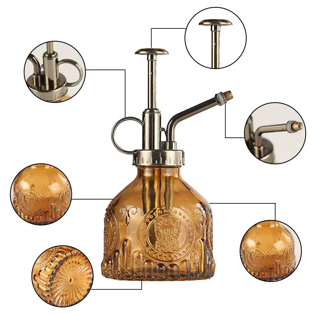 Ретро рельефная банка для полива цветная емкость спиртом комнатная горшечная