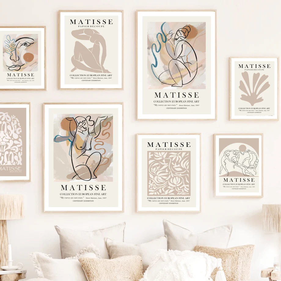 

Matisse Cut Out Line Exhibition Gallery Wall Art Canvas Painting Nordic Posters And Prints Wall Pictures For Living Room Decor