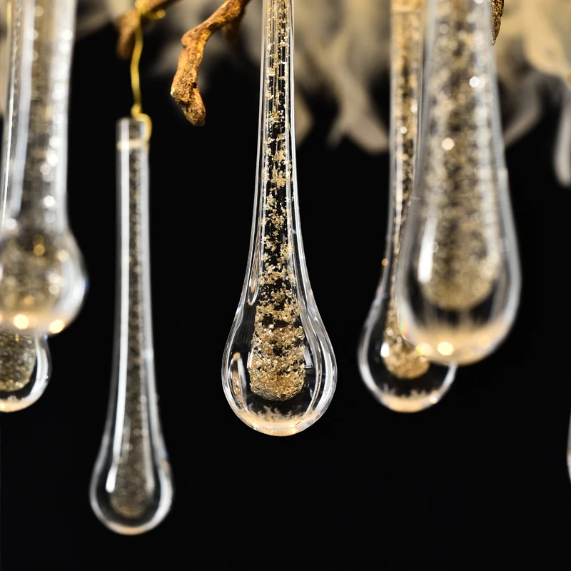 

Nordic Luxury White Feather Pendant Lights Living Room Chandeliers Lamp Romantic Princess Decorated Bedroom Art Hanging Lighting