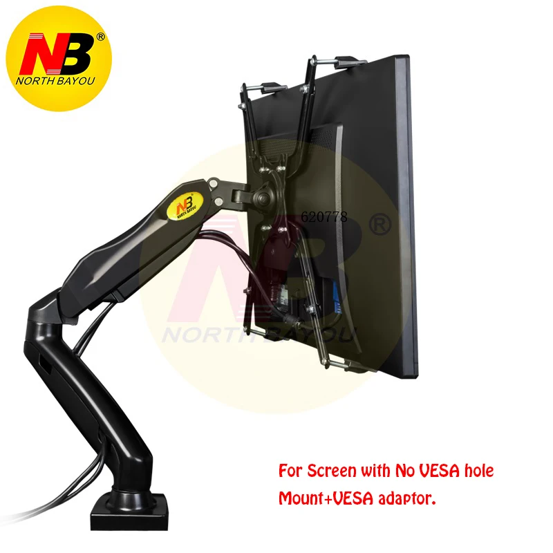 NB F80+ FP-1 расширение для No VESA отверстие 17-2" светодиодный рычаг-держатель монитора газовая пружина полное движение газ распорка крепление загрузка 2-6.5kgs