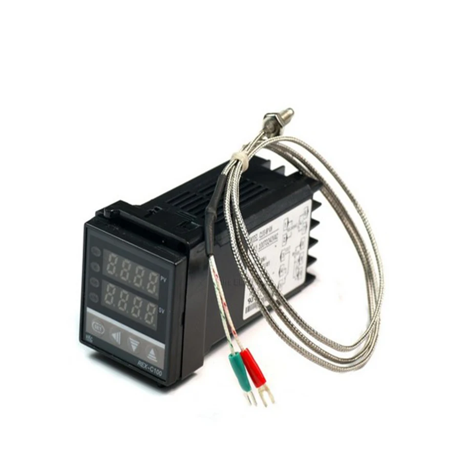 A Thermostat set Rex-c100 цифровой Pid регулятор температуры контроллер термостат релейный выход от 0 до 400c с k-типом датчик термопары - Цвет: A Thermostat set