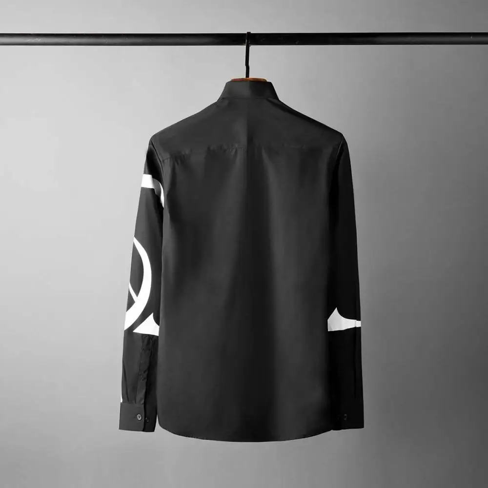 Рубашка Minglu мужская с длинным рукавом роскошная Модная приталенная