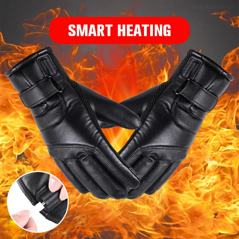 New USB Heating Gloves Winter Unisex Warm Gloves for Outdoor Riding Ski Gloves Waterproof and Windproof Heating Gloves