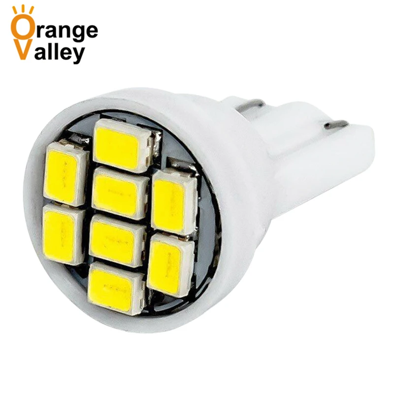 

100pcs T10 1206 3020 8SMD w5w 194 168 192 Auto Car Wedge 8 LEDs SMD Clearance Light bulb Lamp Styling Wholesales White