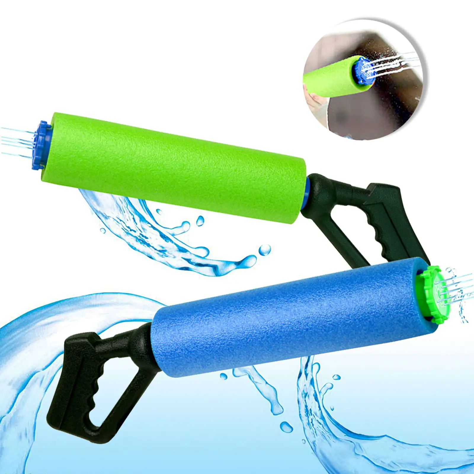 

2Pcs Water Gun Water Spray Gun 5 Nozzle 2 Modes Children Beach Garden Outdoor Foam Water Shooter Pull Push Water Launcher