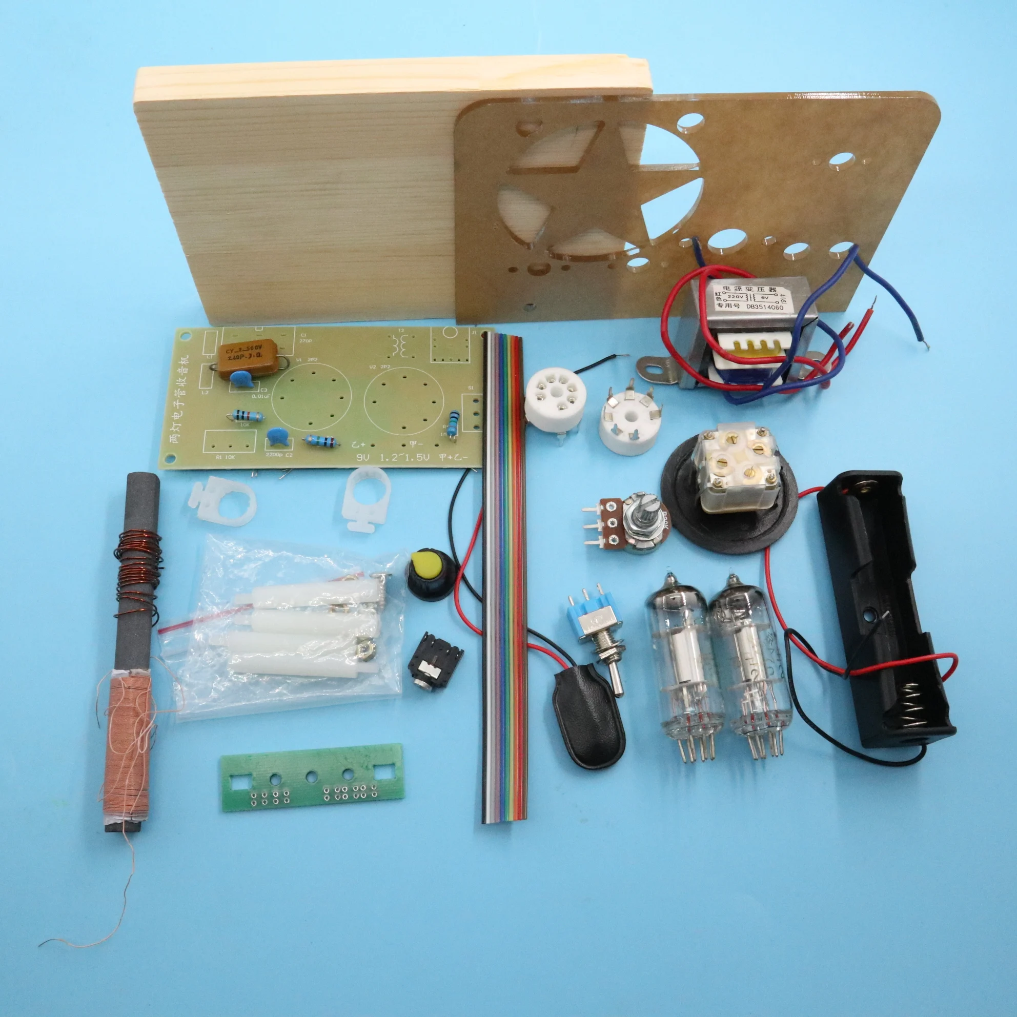 1 шт./лот регенеративная трубка Радио Комплект DC два света батарейного питания AM