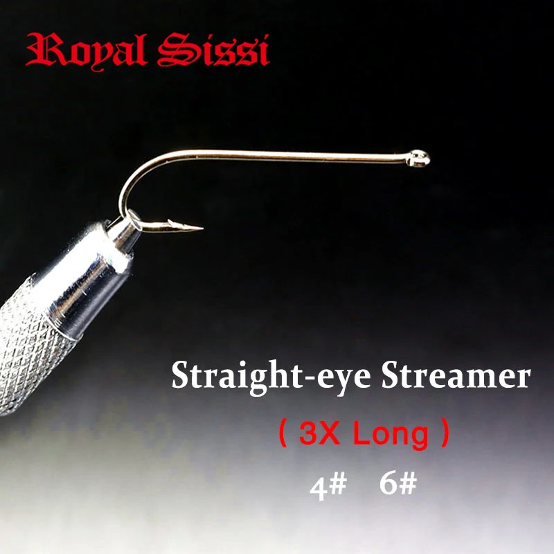 

2sizes 20pcs/pack straight eye streamer fly hook 3X long shank streamer hooks No. 4# 6# saltwater fly hooks for streamers &nymph