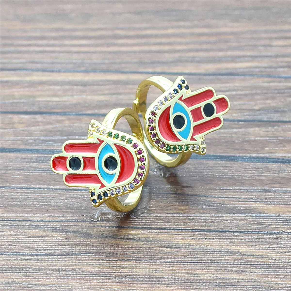 Новинка кольцо с голубым цирконием счастливые глаза рука палец золотой цвет