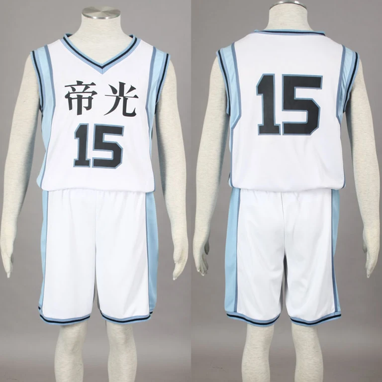 

Kuroko no Basuke Basket TEIKO 3rd school basketball suit mens uniforms boys sport clothes No.15 Kuroko Tetsuya cosplay costume