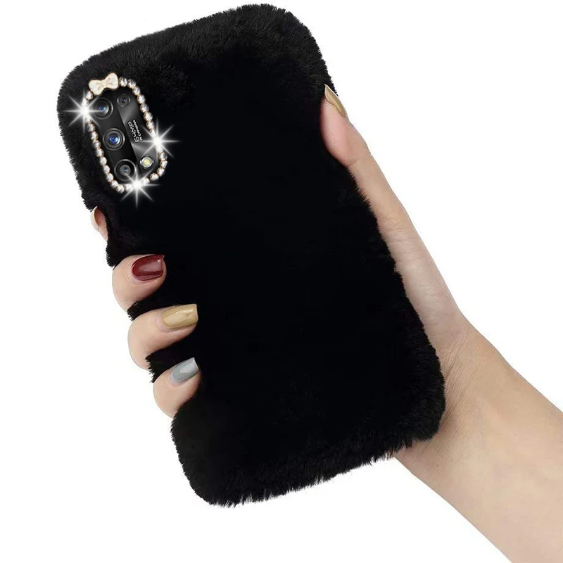 Чехол для телефона с кроличьими ушками блестящий бриллиантовый чехол Realme 8 Pro 7 7i 6