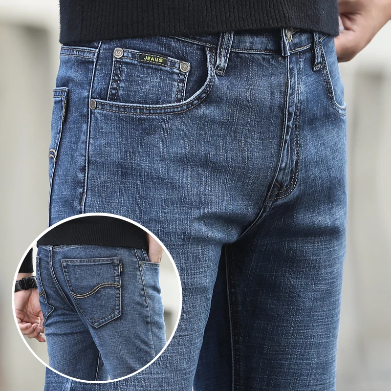 

2020 Men's Autumn Winter Cotton Jeans men Stretch Business Pants Fashion trousers Denim Jean Mens Jeans big size 35 36 38 40