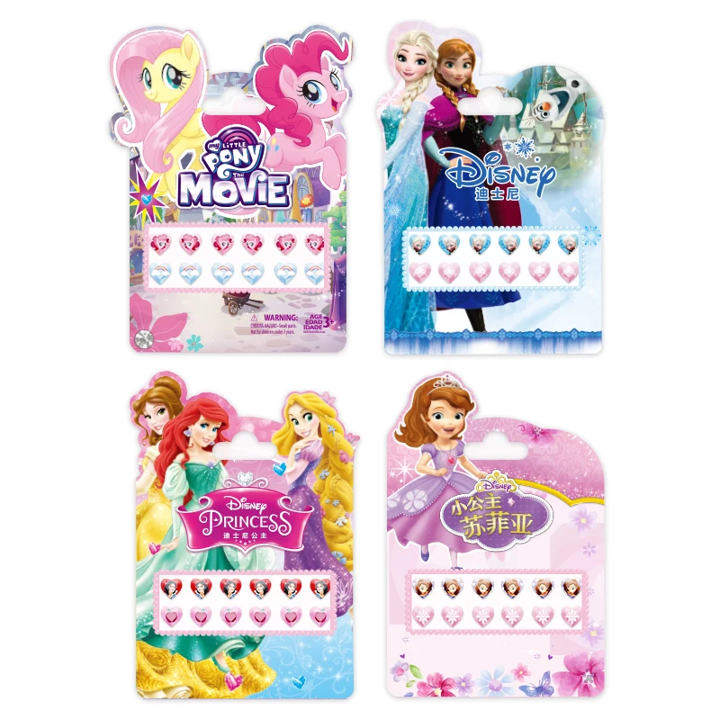 Las ni&ntilde;as de Disney congelado elsa Anna 3D pegatinas para pendientes princesa Sophia Mickey Minnie ni&ntilde;os maquillaje DIY juguetes pegatinas de u&ntilde;as-3