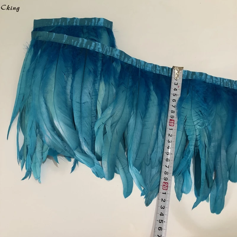 15-20 см оболочка перо отделка Бирюзовый синий окрашенные настоящие и натуральные