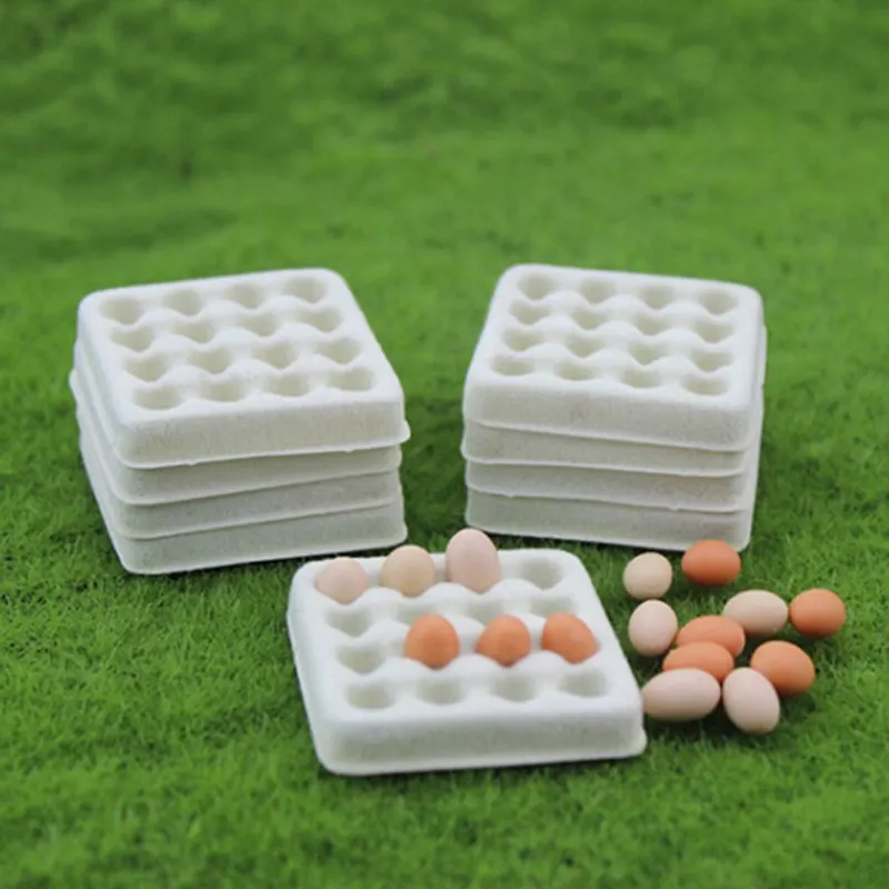 

1 Pc 40*40*6mm Food Playing Mini Empty Egg Tray Doll House Model Miniature Toy
