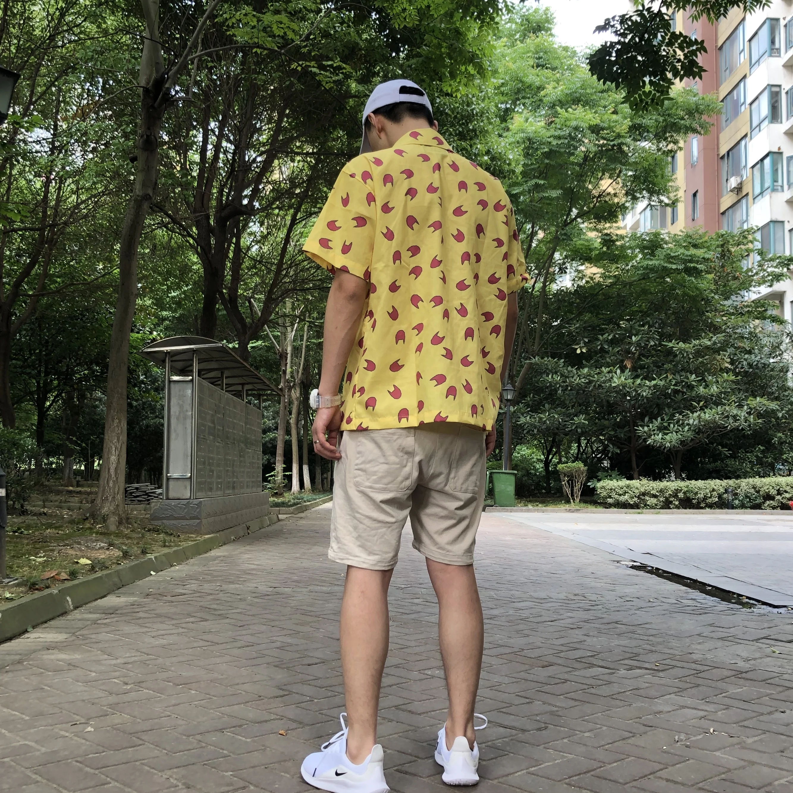 

New Men golf Flame Le Fleur Tyler The Creator Cotton Casual Shirts Shirt high quality Pocket Short-sleeves Top M 2XL #090