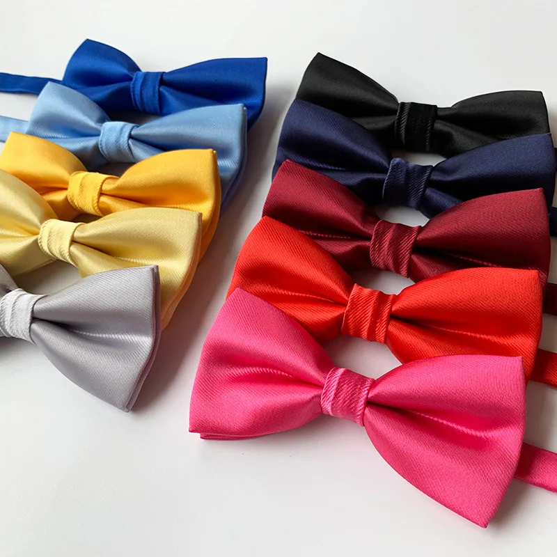 

NEW Macarons Solid Color Men Bow Tie Super Sofe Tsatin Classic Shirts Bowtie Bowknot Adult Child Butterfly Cravats Wedding Party