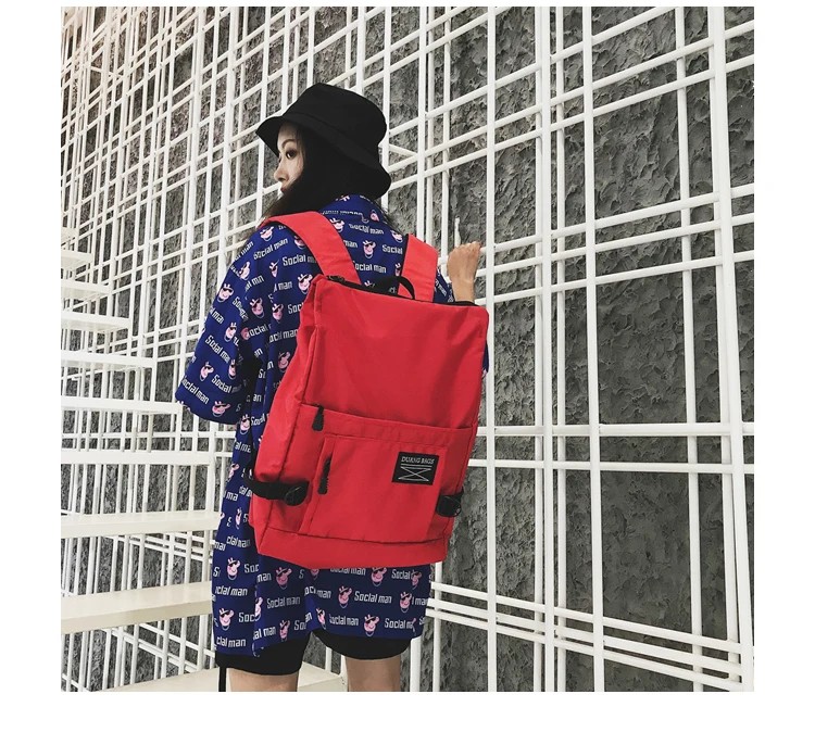 

BB221 Men and women Korean campus junior high school students simple bf wind back backpack