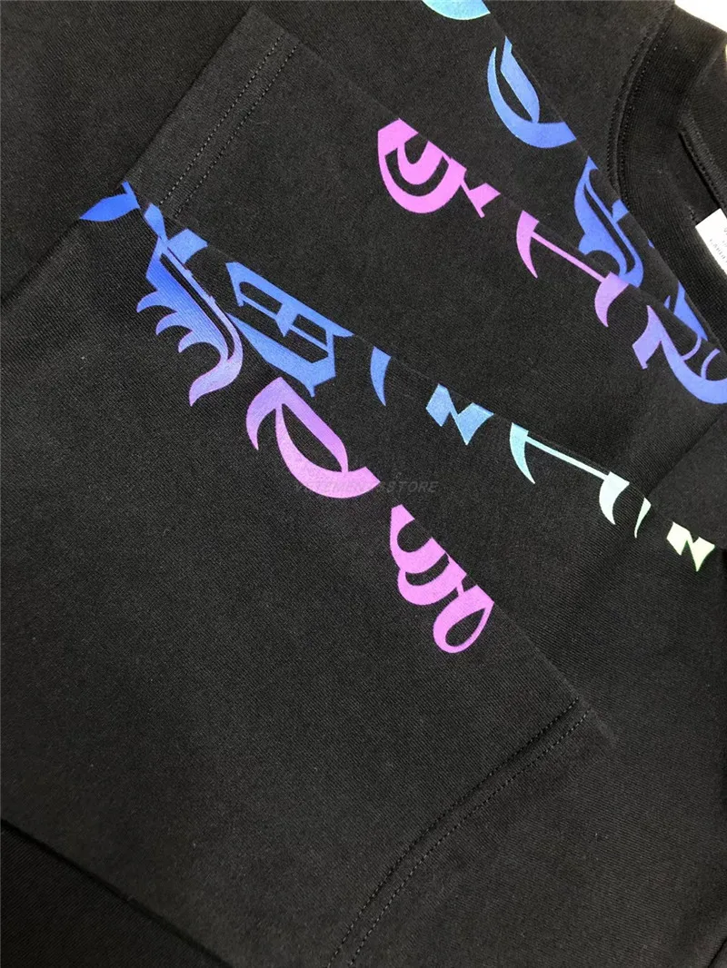 

shirt Vetements T Men Women Colorful Sanskrit Font Vetements on the sleeve T-shirts Tops Tee