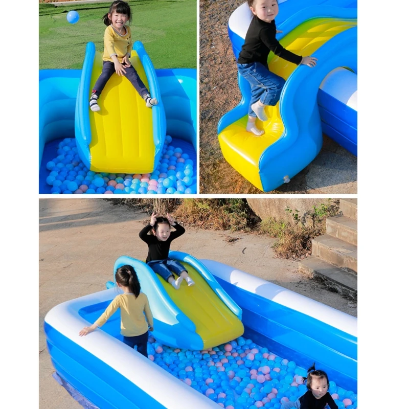 

J2FF Inflatable Water Slide Wider Steps Swimming Pool Supplies Kids Children Bouncer Castle Summer Amusement Water Play Toys