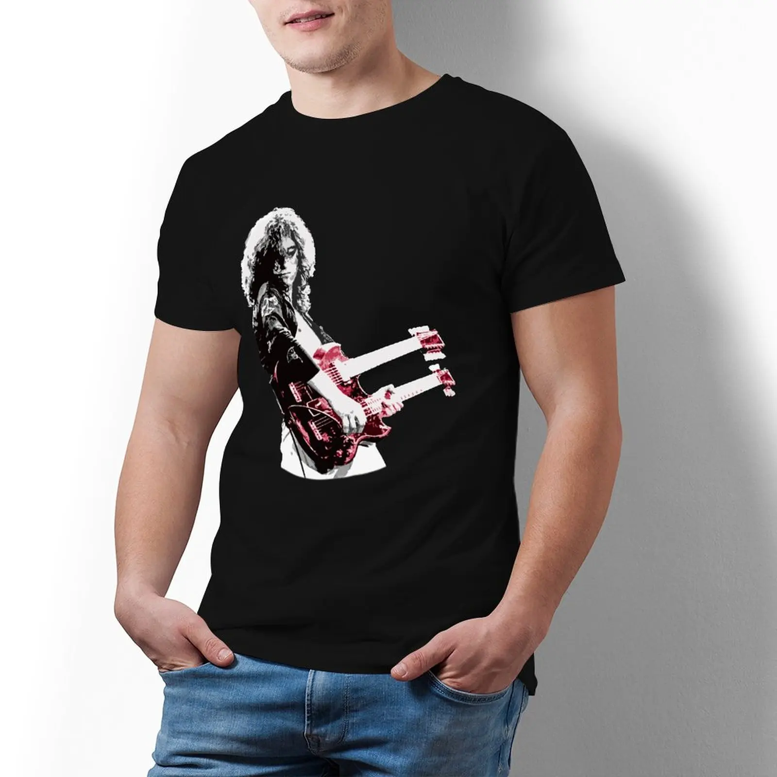 

Футболка Jimmy Page, потрясающая футболка с коротким рукавом из 100 хлопка, летняя мужская футболка с графическим рисунком 4xl