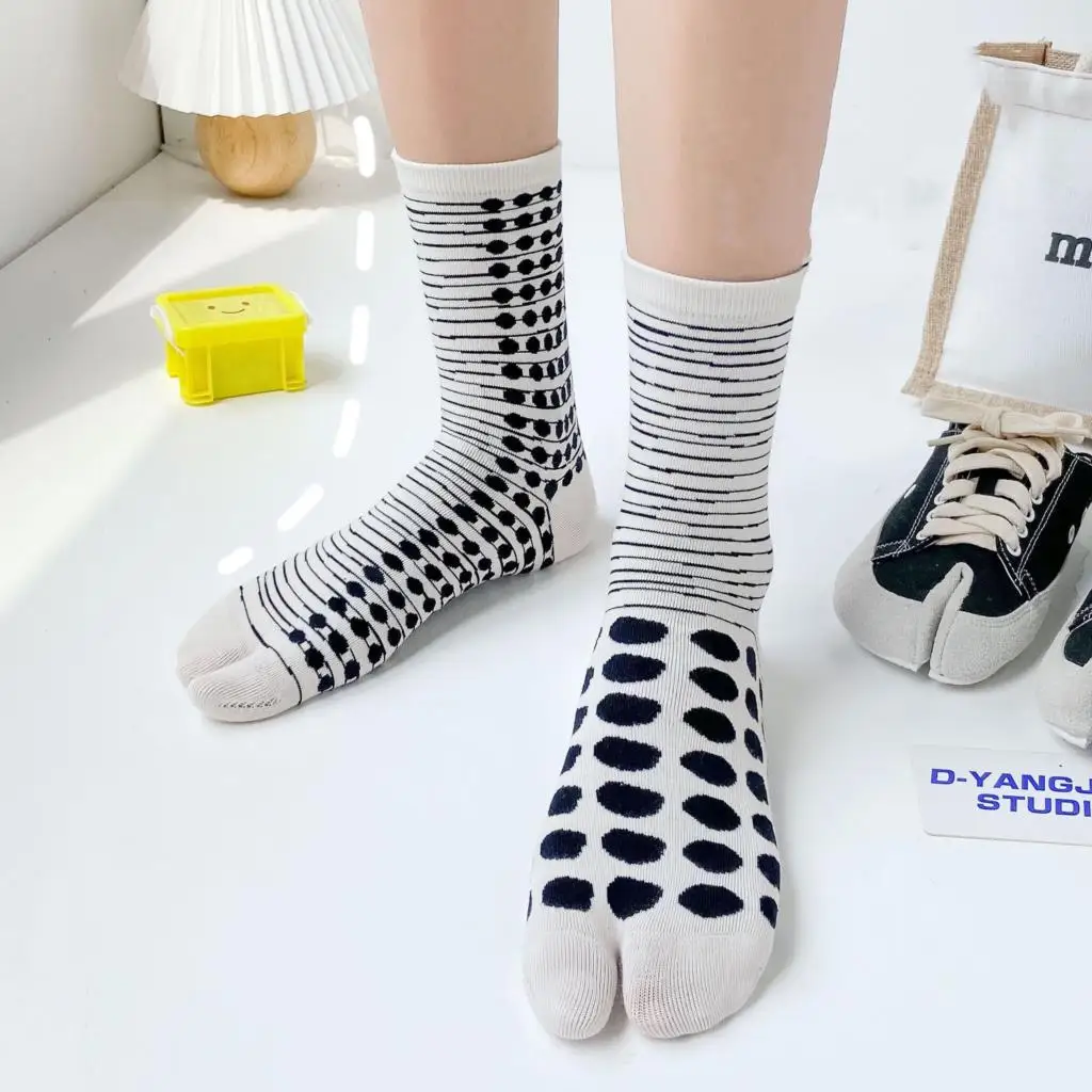 Осенние индивидуальные Японские Женские Мужские хлопковые полосатые носки с
