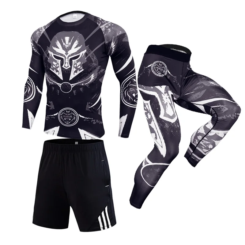 

Motorcycle Jacket Moto Men Tight Long Sleeve T-Shirt + Pants Compression Sport Running Set Motorbike Quick Dry Base Layer Suit
