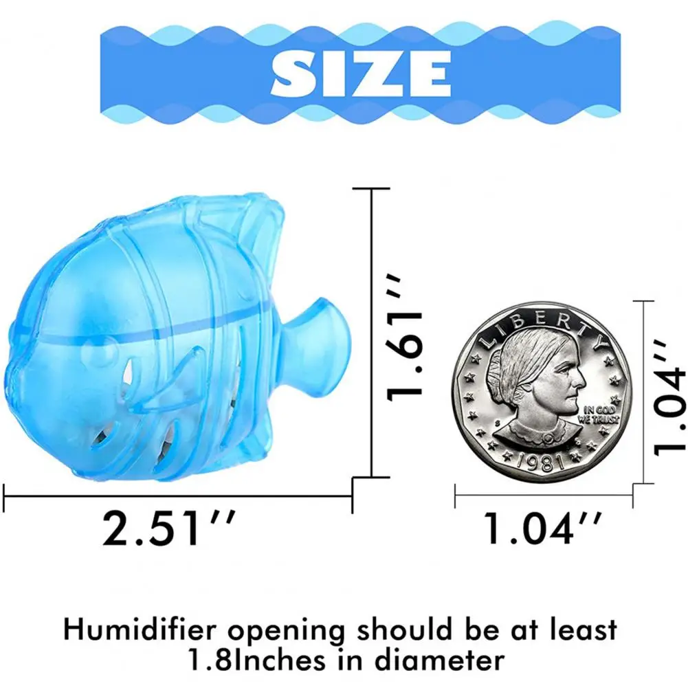 

10Pcs Humidifier Cleaner Long Service Time Fish Shaped ABS Universal Humidifier Tank Cleaner for Humidifiers