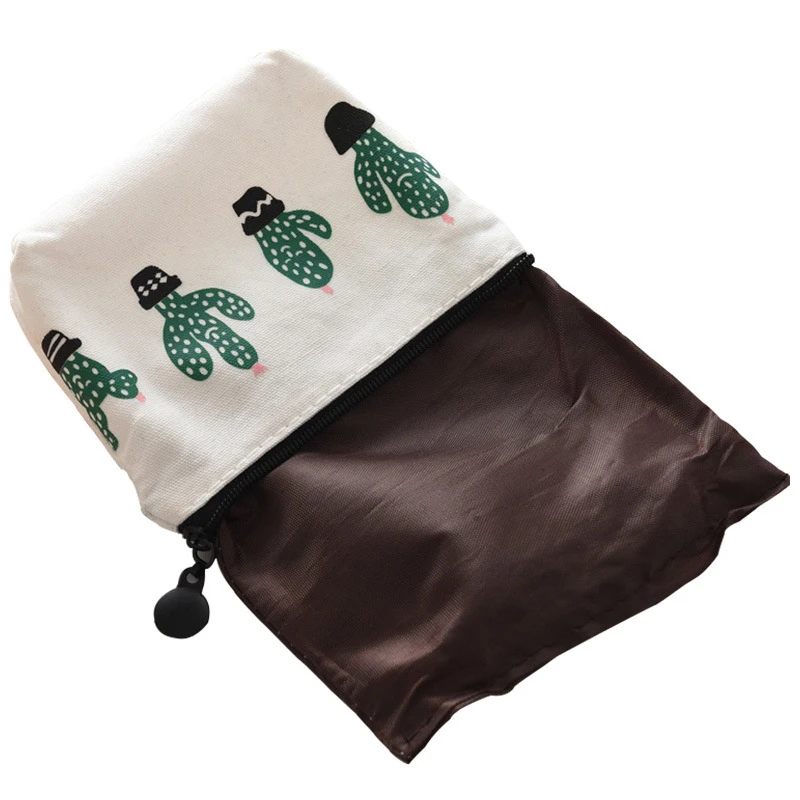 Bokinslon Холст треугольник кактус портмоне сумка Мини Мода Портмоне ключ унисекс |